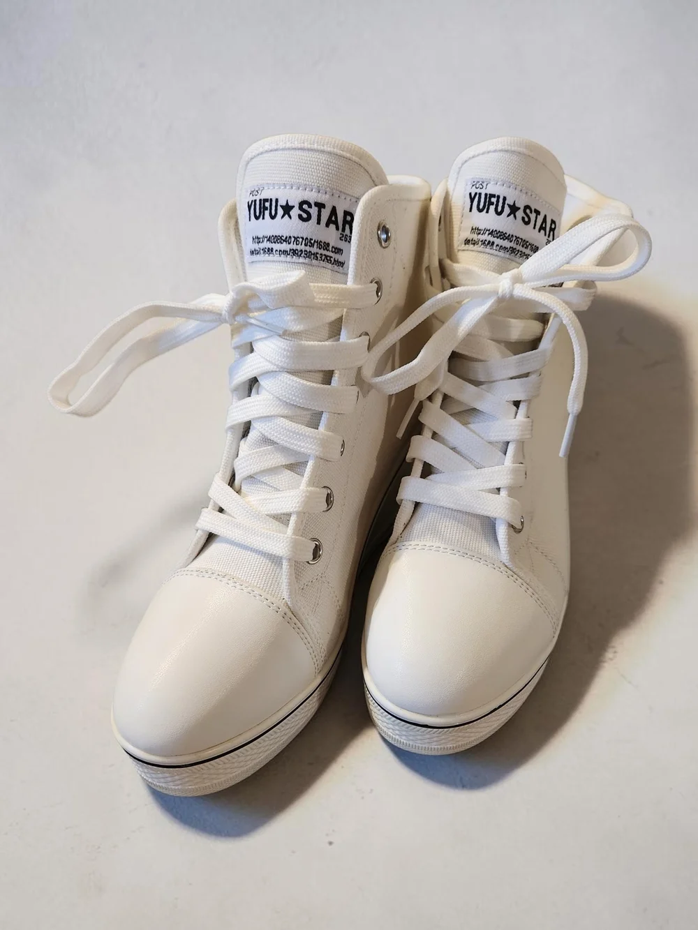 Vogue White Wedge High-Top Platform Sneakers Nwt